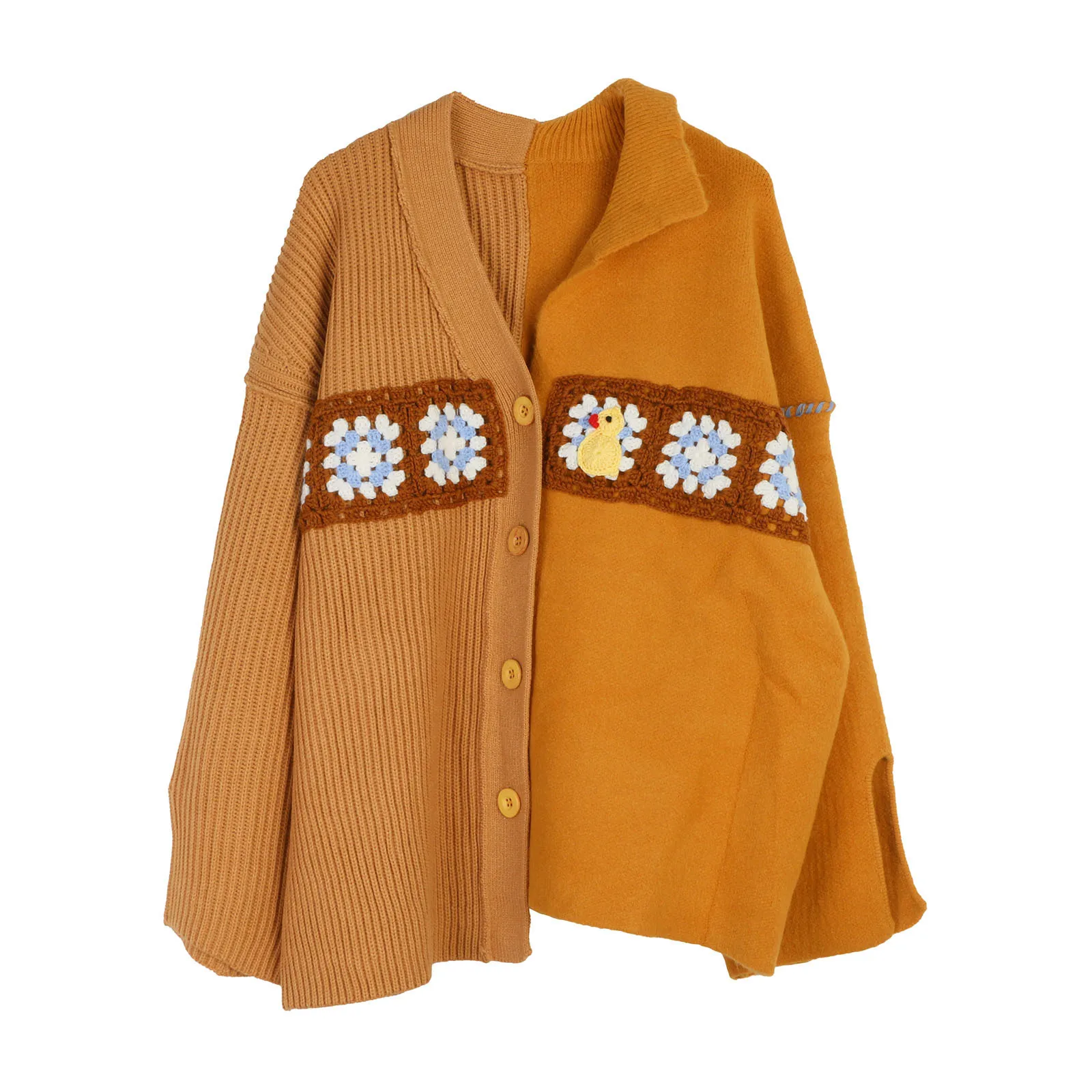 Korean Version Of Loose Embroidery Stitching Knitted Ladies Cardigan Jacket Hook Flower V-neck Autumn Winter New Knit Sweater
Korean Version Of Loose Embroidery Stitching Knitted Ladies Cardigan Jacket Hook Flower V-neck Autumn Winter New Knit Sweater