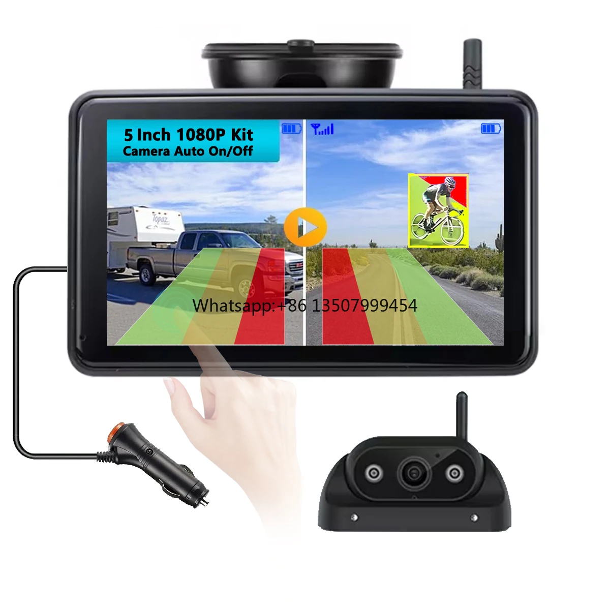Digital Wireless 5 Inch IPS Touch Screen Loop Recording DVR Car Monitor with Backup Camera 30-50m for Rv Caravan Trailer Camper
Digital Wireless 5 Inch IPS Touch Screen Loop Recording DVR Car Monitor with Backup Camera 30-50m for Rv Caravan Trailer Camper