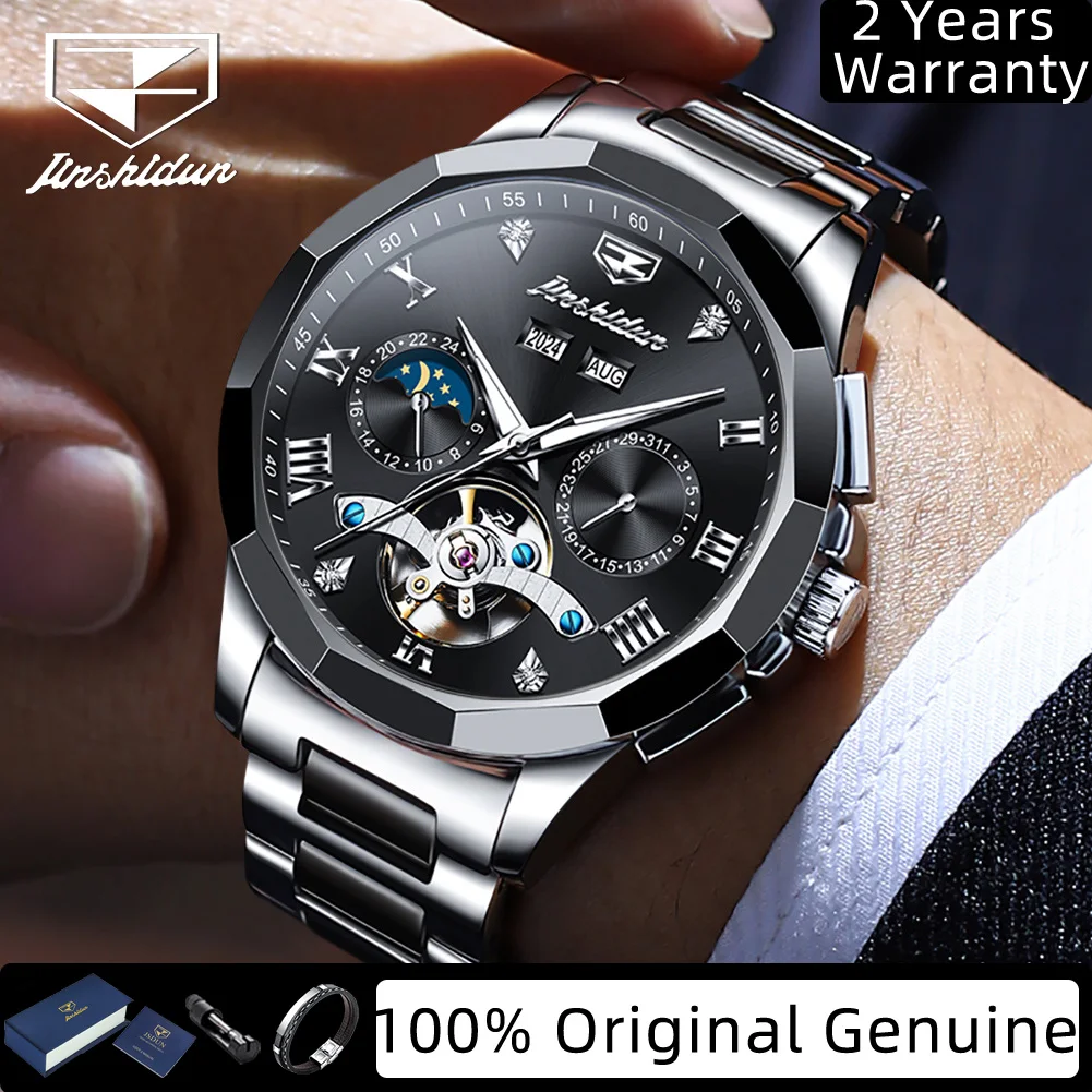 JSDUN 8949 Мужские автоматические часы в римском масштабе Механические часы для мужчин 24-часовой календарь фаз Луны Водонепроницаемые полые ручные часы
JSDUN 8949 Мужские автоматические часы в римском масштабе Механические часы для мужчин 24-часовой календарь фаз Луны Водонепроницаемые полые ручные часы