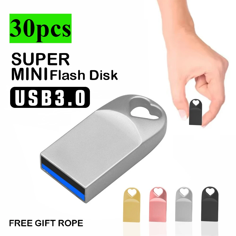 30pcs super mini USB 3.0 Flash Drives 128GB High Speed Memory Stick Free Chain Pen Drive 64GB Black Mini Metal Pendrive 32GB 
30pcs super mini USB 3.0 Flash Drives 128GB High Speed Memory Stick Free Chain Pen Drive 64GB Black Mini Metal Pendrive 32GB