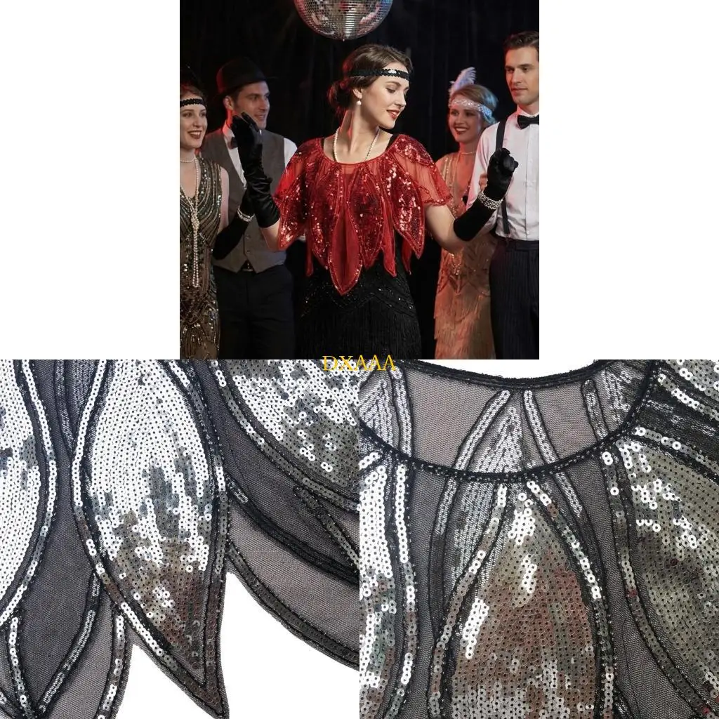 DXAA Open Front Short Capes Retros Embroidery Sequins Breathable Mesh Fabric Elegant
DXAA Open Front Short Capes Retros Embroidery Sequins Breathable Mesh Fabric Elegant