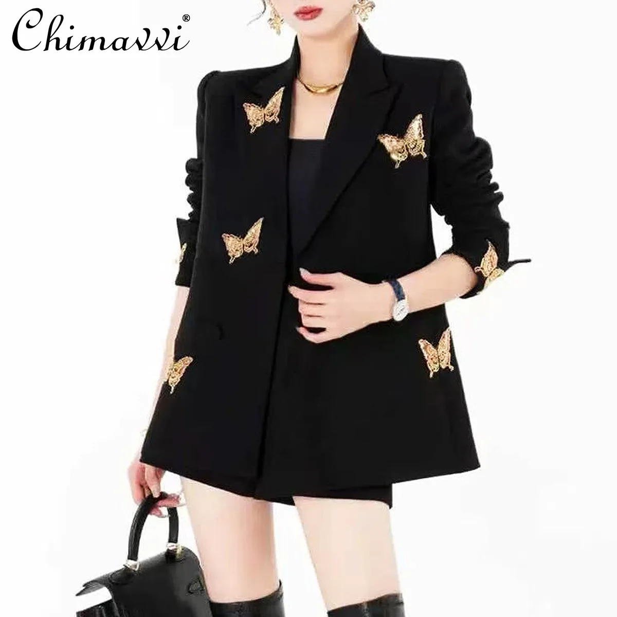 2026 Spring French Elegant Commuter Suit Beaded Butterfly Double-Breasted Blazer High-Waist Straight Pants Two-Piece Sets Women
2026 Spring French Elegant Commuter Suit Beaded Butterfly Double-Breasted Blazer High-Waist Straight Pants Two-Piece Sets Women