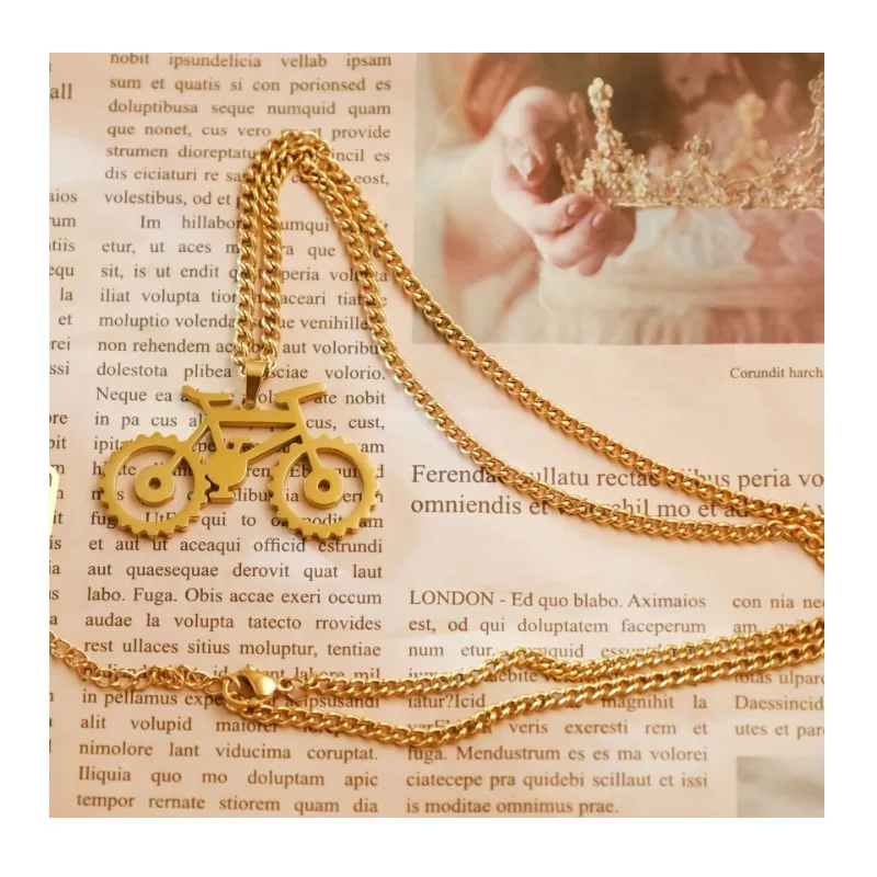 Laitu Custom Gold Bicycle Titanium Steel Necklace Boys Cool Hip-hop Metal Pendant Neck Chain High-end Long Style
Laitu Custom Gold Bicycle Titanium Steel Necklace Boys Cool Hip-hop Metal Pendant Neck Chain High-end Long Style