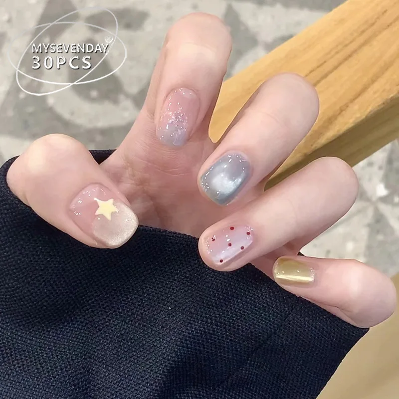 24Pcs Press on Nails Cat-Eye Star Polka Dot Full Coverage Nail Tips for Women&Girl Short Oval Detachable Wearable False Nail
24Pcs Press on Nails Cat-Eye Star Polka Dot Full Coverage Nail Tips for Women&Girl Short Oval Detachable Wearable False Nail