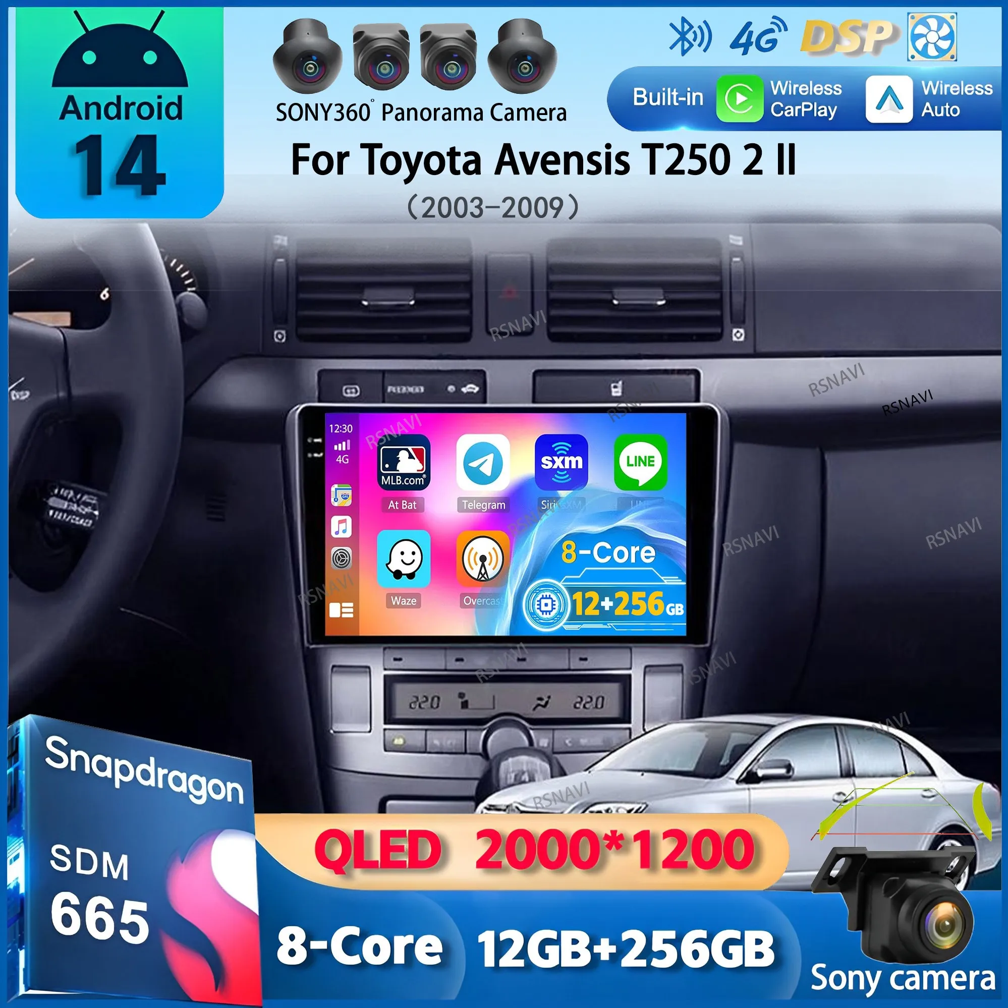 Android 14 For Toyota Avensis T250 2 II 2003 2004 2005 - 2009 Car Radio Navigation Multimedia Player GPS WiFi+4G Carplay Auto
Android 14 For Toyota Avensis T250 2 II 2003 2004 2005 - 2009 Car Radio Navigation Multimedia Player GPS WiFi+4G Carplay Auto