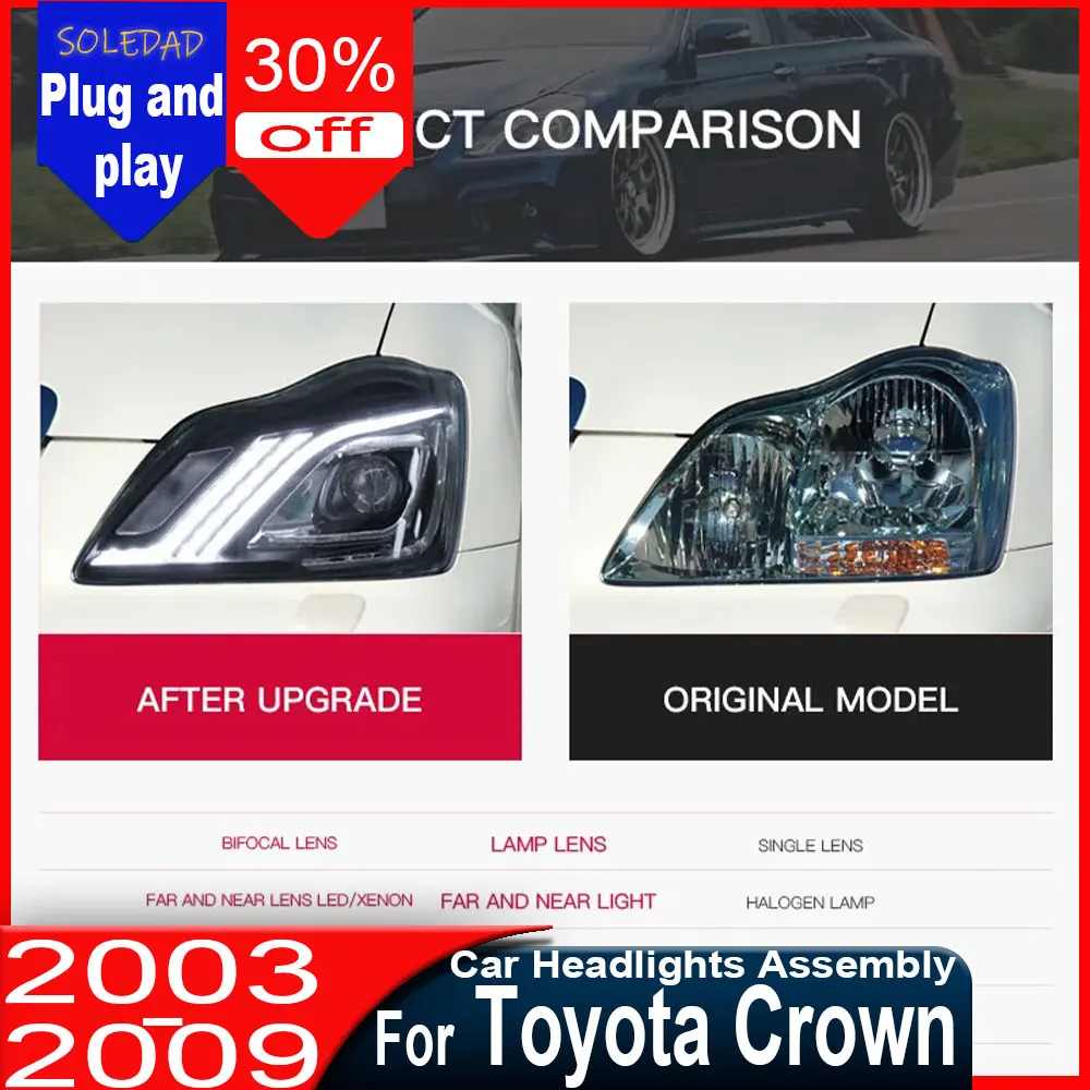 Car Styling for Toyota Crown 2003-2009 Head Light Crown Headlight DRL Turn Signal High Beam Projector Lens
Car Styling for Toyota Crown 2003-2009 Head Light Crown Headlight DRL Turn Signal High Beam Projector Lens