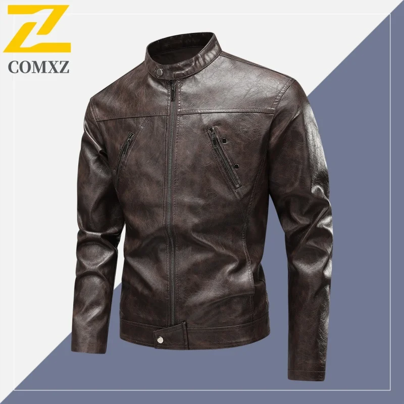 2025 PU Leather Jacket Men Winter Retro Motorcycle Faux Leather Jackets Stand Collar Windbreaker Ropa De Hombre Slim Biker Coat
2025 PU Leather Jacket Men Winter Retro Motorcycle Faux Leather Jackets Stand Collar Windbreaker Ropa De Hombre Slim Biker Coat