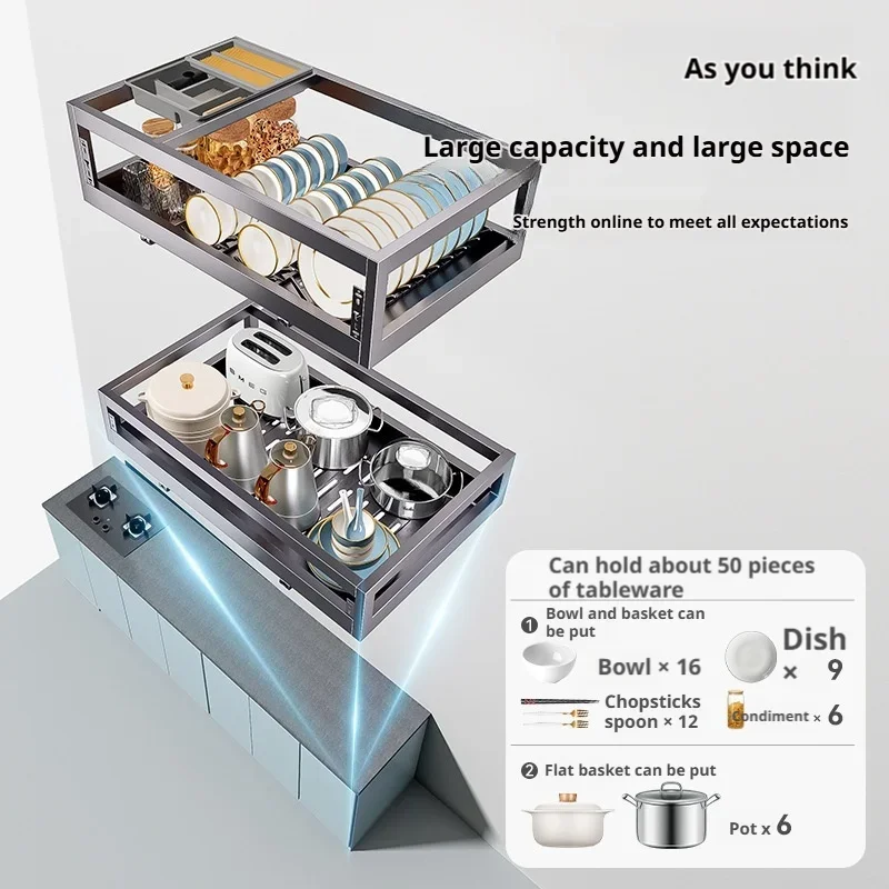 Cabinet Pull-out Basket Drawer-type Seasoning Storage Rack Stand Holder Kitchen Bowl Dish Draining Drawer Silent Damping Basket
Cabinet Pull-out Basket Drawer-type Seasoning Storage Rack Stand Holder Kitchen Bowl Dish Draining Drawer Silent Damping Basket
