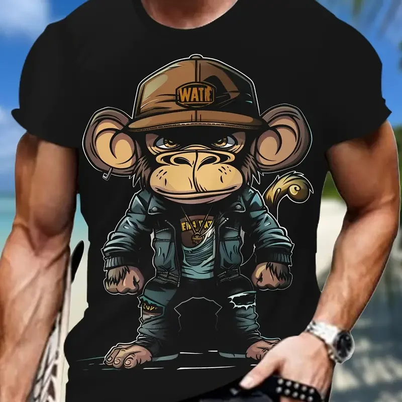 Funny Monkey Print T Shirt For Men Fashion 3D Animal Pattern Short Sleeve Hip Hop Trend Summer Streetwear Tees Casual O-neck Top
Funny Monkey Print T Shirt For Men Fashion 3D Animal Pattern Short Sleeve Hip Hop Trend Summer Streetwear Tees Casual O-neck Top