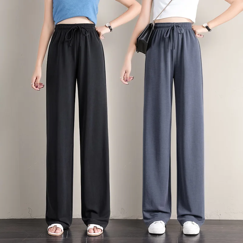 Ice Silk Copper Ammonia Wide Leg Pants Women Summer Thin High Waist Draped Straight Sport Loose Casual Floor-Length Trousers
Ice Silk Copper Ammonia Wide Leg Pants Women Summer Thin High Waist Draped Straight Sport Loose Casual Floor-Length Trousers