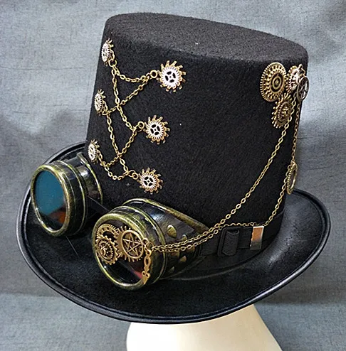 Vintage Steampunk Gear Top Hat Gothic Sunglasses Gears Chain Party Fedora Hat Punk Magic Hat Performance Cosplay Top Fedoras
Vintage Steampunk Gear Top Hat Gothic Sunglasses Gears Chain Party Fedora Hat Punk Magic Hat Performance Cosplay Top Fedoras
