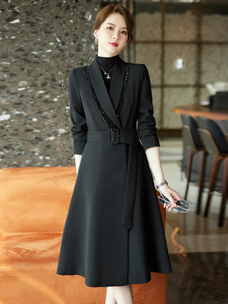 2023 New Elegant Temperament Business Jacket Fall and Winter Long-sleeved Solid Color Women's Casual Fashion in the Long Coat
2023 New Elegant Temperament Business Jacket Fall and Winter Long-sleeved Solid Color Women's Casual Fashion in the Long Coat
