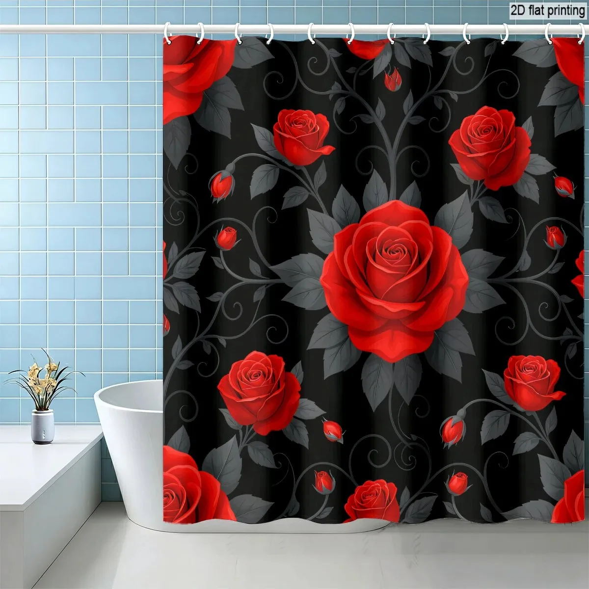 Romantic Red Rose Floral Pattern Shower Curtain Polyester Waterproof Luxury Bathroom Shower Screen for Master Bedroom Decor
Romantic Red Rose Floral Pattern Shower Curtain Polyester Waterproof Luxury Bathroom Shower Screen for Master Bedroom Decor