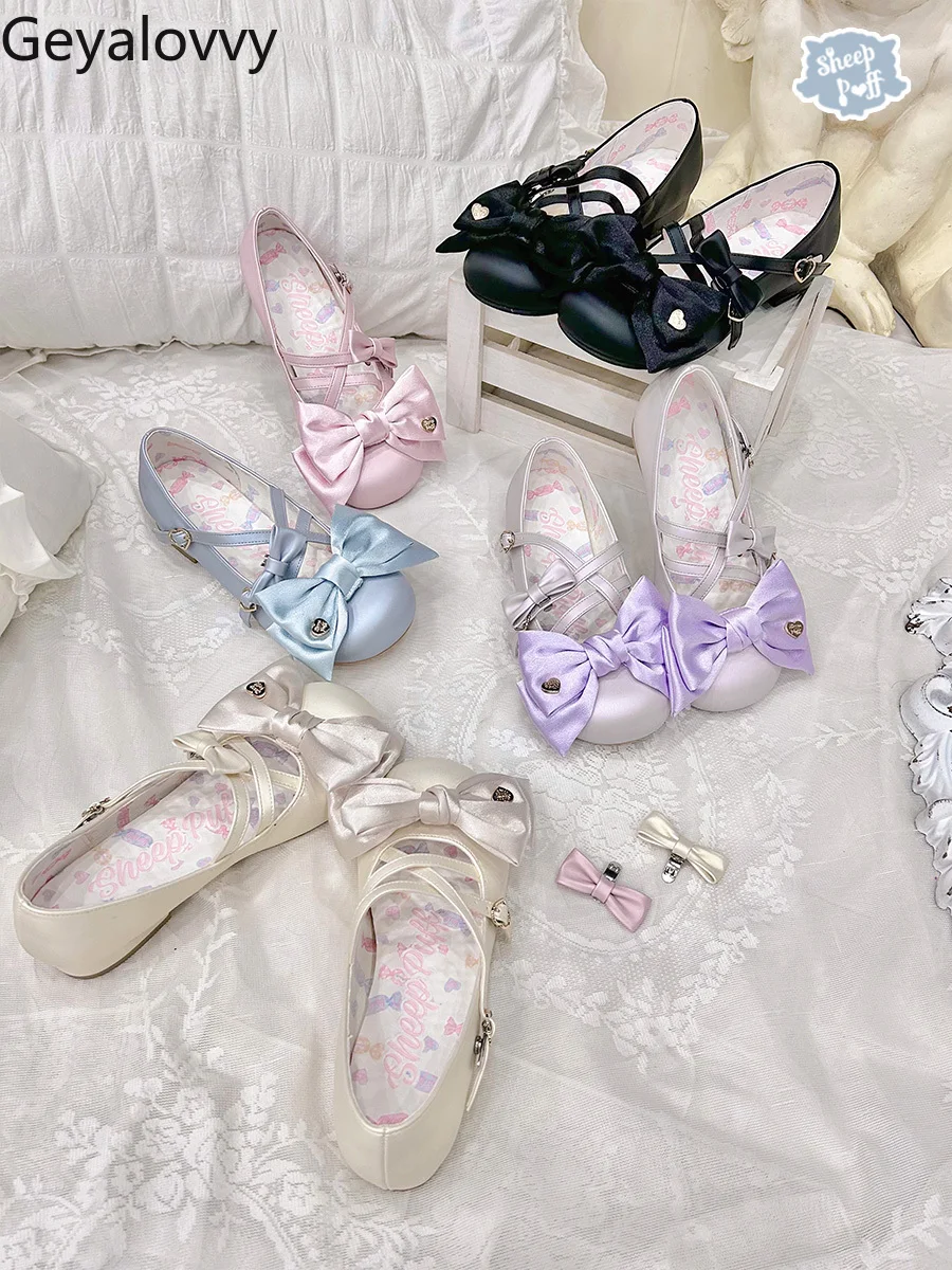 Spring Autumn Japanese Lolita Style Satin Casual Pu Low Heel Pumps Femme Bow Simple Sweet Cute Elegant Women's Shoes
Spring Autumn Japanese Lolita Style Satin Casual Pu Low Heel Pumps Femme Bow Simple Sweet Cute Elegant Women's Shoes