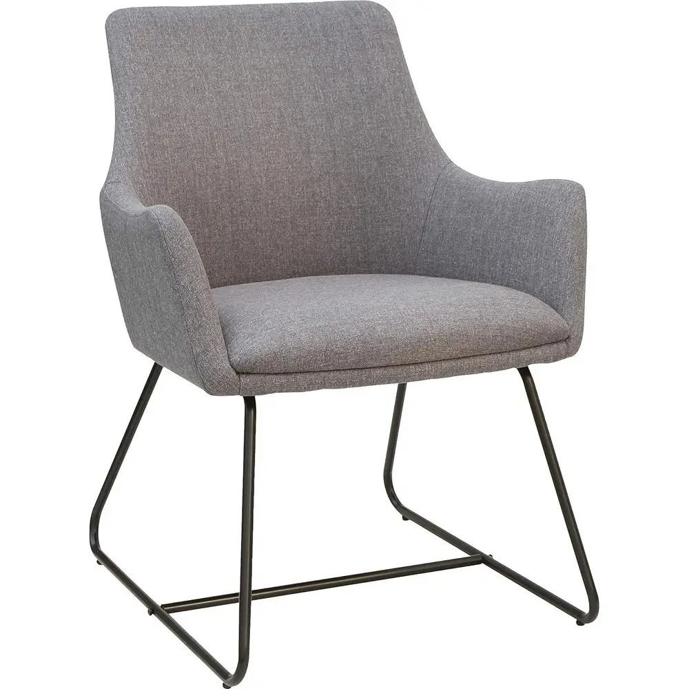 Sleek Gray Fabric Office Chair on Sled Base
Sleek Gray Fabric Office Chair on Sled Base