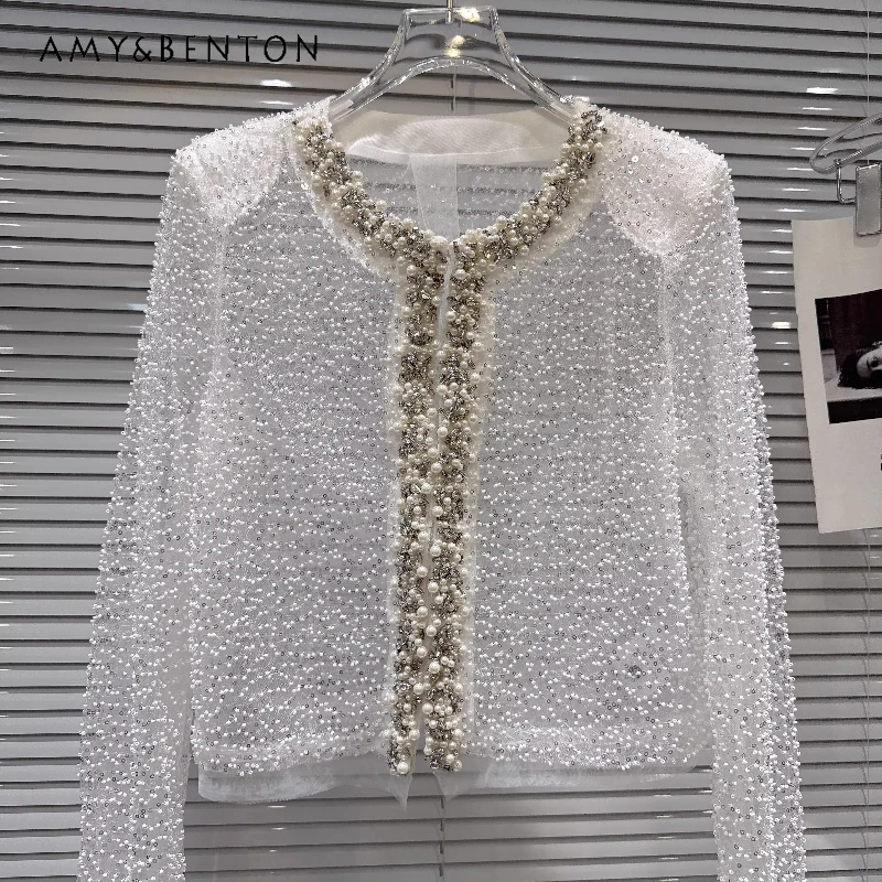 2026 Summer New Women's Clothing Heavy Industry Design Rhinestone Pearl Edge Mesh Sunscreen Versatile Short Jacket Top Ladies
2026 Summer New Women's Clothing Heavy Industry Design Rhinestone Pearl Edge Mesh Sunscreen Versatile Short Jacket Top Ladies