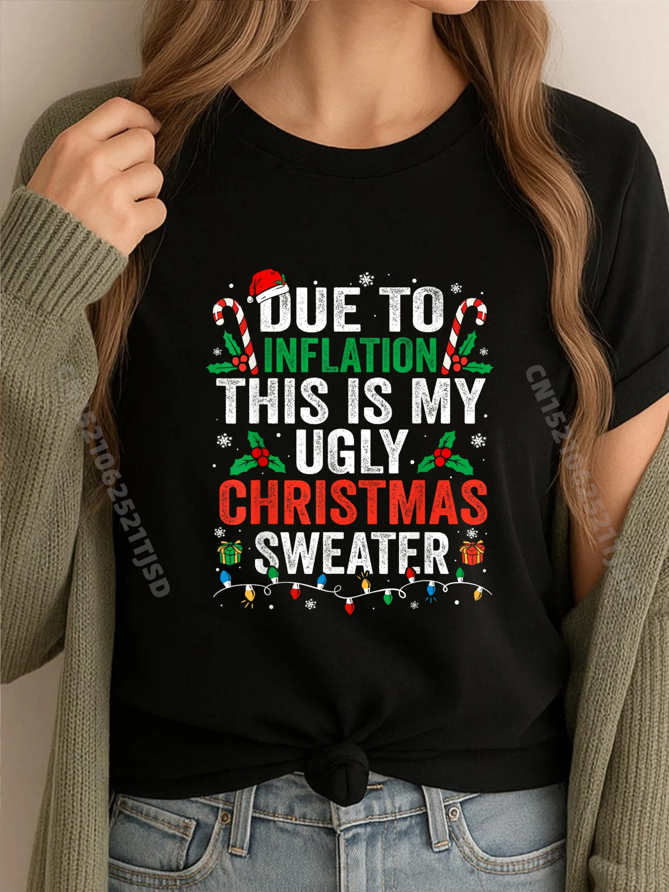 Забавный Due To Inflaation, уродливые рождественские свитера, розовые футболки с рисунком, мужская хлопковая футболка, женская футболка
Забавный Due To Inflaation, уродливые рождественские свитера, розовые футболки с рисунком, мужская хлопковая футболка, женская футболка