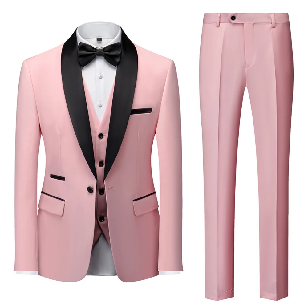 New men's business casual suits three-piece wedding MC dress custom made in various colors
New men's business casual suits three-piece wedding MC dress custom made in various colors
