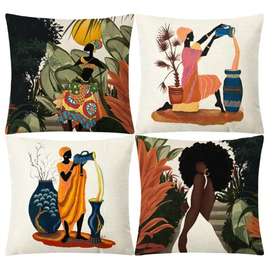 African Women Tribal Art Pillow Cover Set Runner Boho Home Decor Velvet Soft Couch Cushion No Insert No embroidery 
African Women Tribal Art Pillow Cover Set Runner Boho Home Decor Velvet Soft Couch Cushion No Insert No embroidery