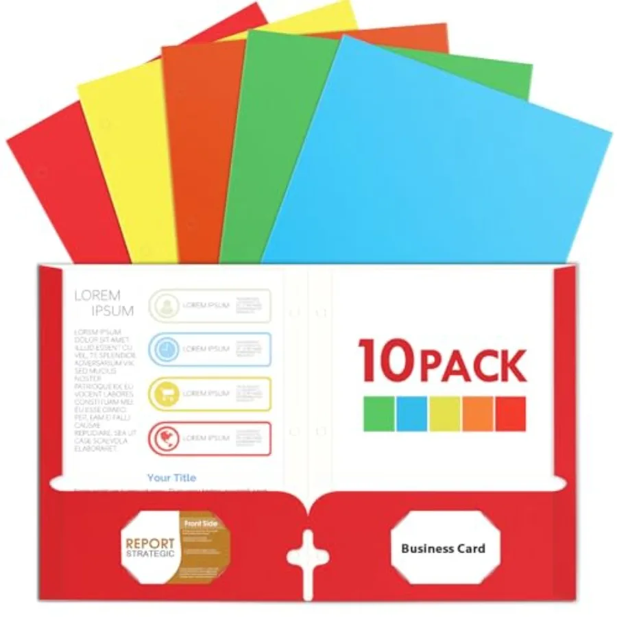 Pack Folders with Pockets, Two Pocket Folders with 3 Hole Punched, Multicolor Paper 2 Pocket Folders Bulk Fit Letter Size Paper
Pack Folders with Pockets, Two Pocket Folders with 3 Hole Punched, Multicolor Paper 2 Pocket Folders Bulk Fit Letter Size Paper