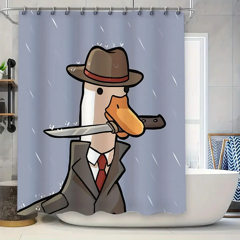 Занавеска для душа с милой мультяшной уткой и детективом для детей и взрослых - забавный и уникальный декор для ванной комнаты с изображением сварки ножей
Занавеска для душа с милой мультяшной уткой и детективом для детей и взрослых - забавный и уникальный декор для ванной комнаты с изображением сварки ножей