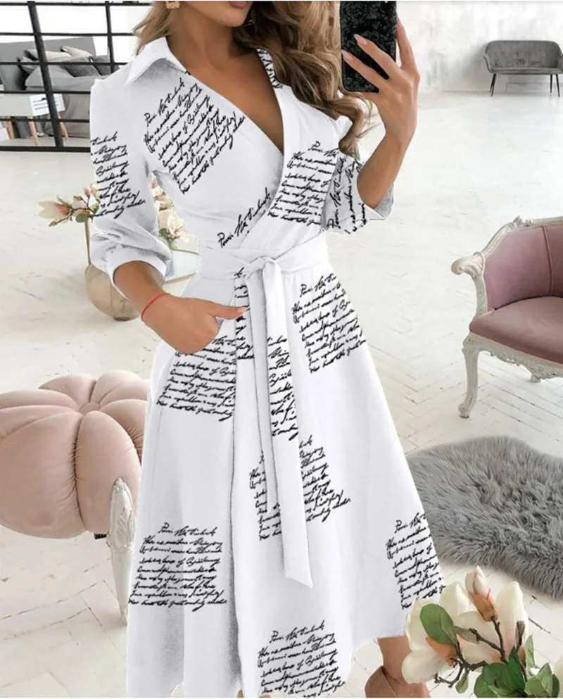 Letter Striped Print Women's SummerDress 2025 V-neck Long Sleeves Casual Vintage Shirt Long Dress Ladies Elegant Maxi Dresses
Letter Striped Print Women's SummerDress 2025 V-neck Long Sleeves Casual Vintage Shirt Long Dress Ladies Elegant Maxi Dresses