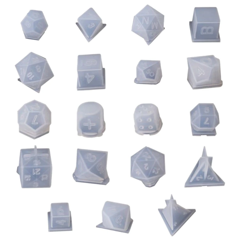 1 Set of 19 Pieces DIY Crystal Resin Mold Dice Dice Fillet Shape Multi-Spec Digital Game Mirror Silicone Mold DIY Mold Making
1 Set of 19 Pieces DIY Crystal Resin Mold Dice Dice Fillet Shape Multi-Spec Digital Game Mirror Silicone Mold DIY Mold Making