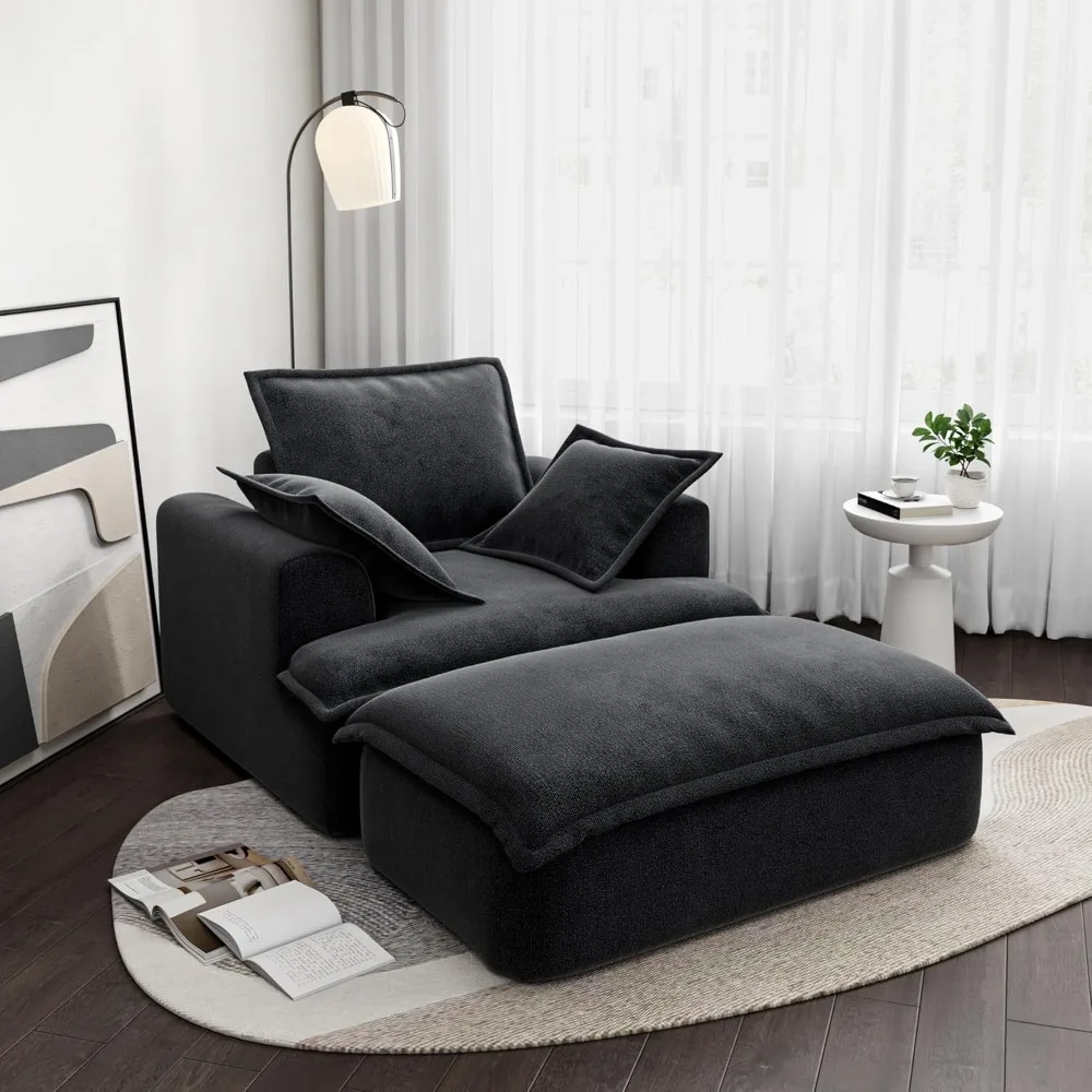 50'' Oversized Chaise Lounge Indoor, Reclining Chair with Ottoman, Thick Cushion and Armrests, Comfy Sleeper Chair
50'' Oversized Chaise Lounge Indoor, Reclining Chair with Ottoman, Thick Cushion and Armrests, Comfy Sleeper Chair