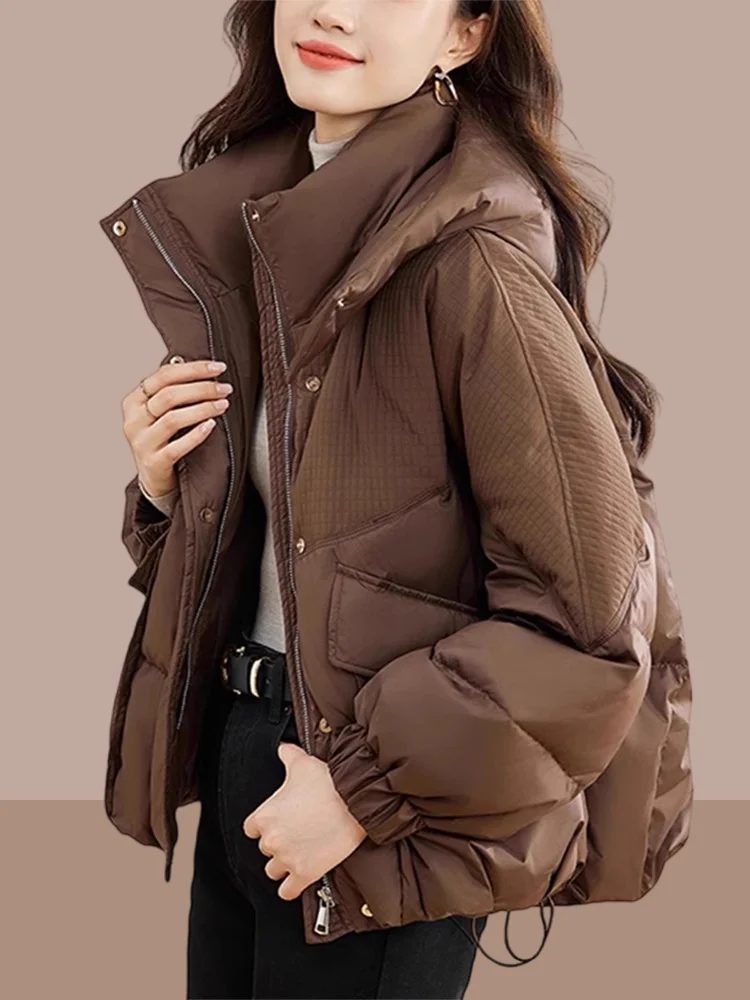 Fashionable Thickened Short Cotton Jacket Women's Bread Style Coat Winter Outerwear Large Size Casual Simple Style
Fashionable Thickened Short Cotton Jacket Women's Bread Style Coat Winter Outerwear Large Size Casual Simple Style