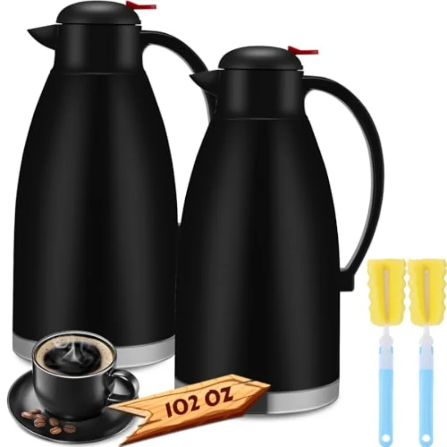 2 Pcs Thermal Coffee Carafe Insulated Stainless Steel Carafe Double Walled Vacuum Coffee Pot Creamer Pitchers with Brush for Ho
2 Pcs Thermal Coffee Carafe Insulated Stainless Steel Carafe Double Walled Vacuum Coffee Pot Creamer Pitchers with Brush for Ho
