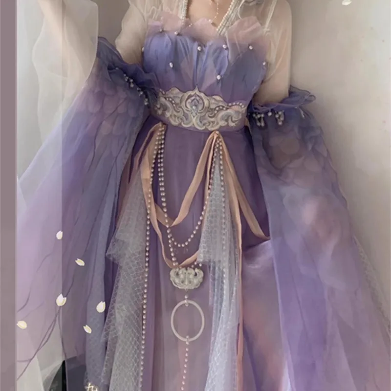 Вышивка большой рукав Ru синий фиолетовый xian Hanfu новая экзотическая Фотография Одежда
Вышивка большой рукав Ru синий фиолетовый xian Hanfu новая экзотическая Фотография Одежда