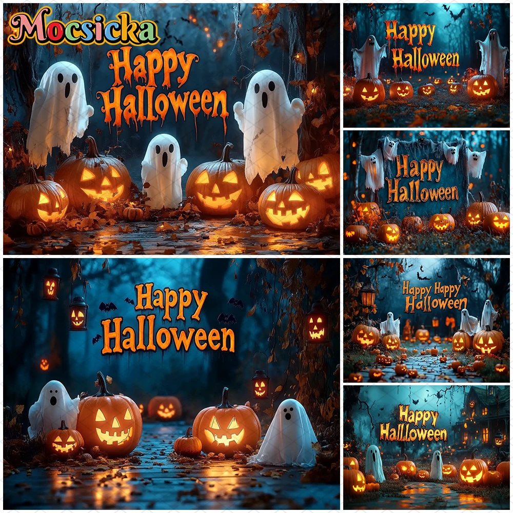 Mocsicka Happy Halloween Backdrops Night Forest Bat Jack-O-Lantern Decors Banner Imp Ghost Pumpkin Party Backgrounds Photography
Mocsicka Happy Halloween Backdrops Night Forest Bat Jack-O-Lantern Decors Banner Imp Ghost Pumpkin Party Backgrounds Photography