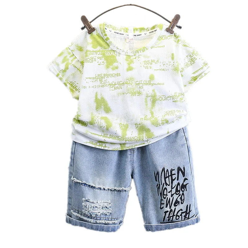 Kids Fashion Summer Suits Comfortable Boys Printed T-shirt+Denim Short 2pcs Sets 2-11 Years Children Outdoor Outfit
Kids Fashion Summer Suits Comfortable Boys Printed T-shirt+Denim Short 2pcs Sets 2-11 Years Children Outdoor Outfit