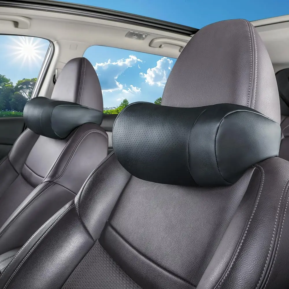 Car Neck Pillow Headrest Cushion Ergonomic Support Perforated PU Leather Breathable Cervical Spine Relief Black
Car Neck Pillow Headrest Cushion Ergonomic Support Perforated PU Leather Breathable Cervical Spine Relief Black