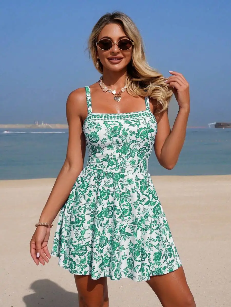 Womens Floral Print Thick Strap Swimsuit With Triangle Bottoms Summer Beachwear
Womens Floral Print Thick Strap Swimsuit With Triangle Bottoms Summer Beachwear