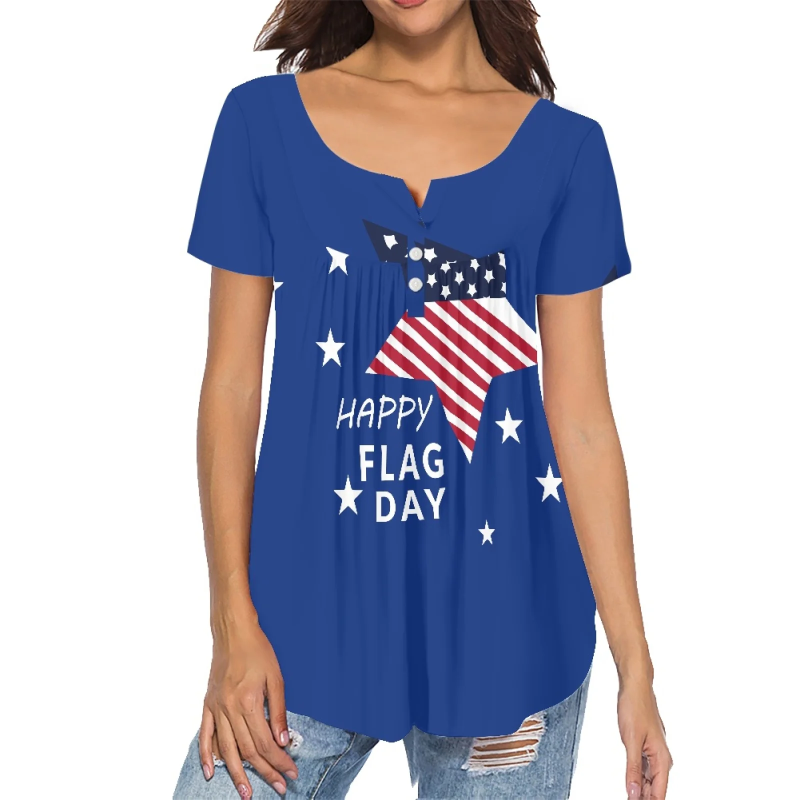 Hawaii 2023 Women Top Casual Black Sexy Lady V-neck T Shirt Fashion Summer Flags Pattern Printing Pleated Buckle Shirt
Hawaii 2023 Women Top Casual Black Sexy Lady V-neck T Shirt Fashion Summer Flags Pattern Printing Pleated Buckle Shirt