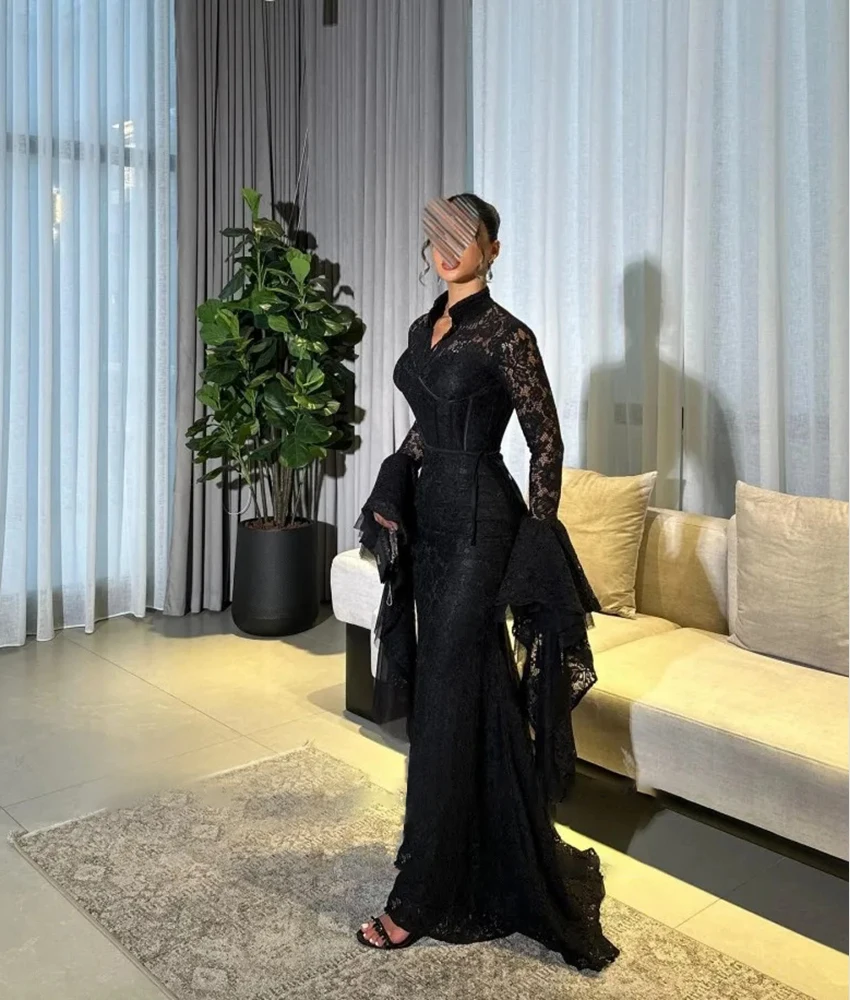 Customized Classic Lace Tiered Mermaid Evening Dress Temperament V-Neck Long Sleeves Floor Length فساتين سهرات
Customized Classic Lace Tiered Mermaid Evening Dress Temperament V-Neck Long Sleeves Floor Length فساتين سهرات
