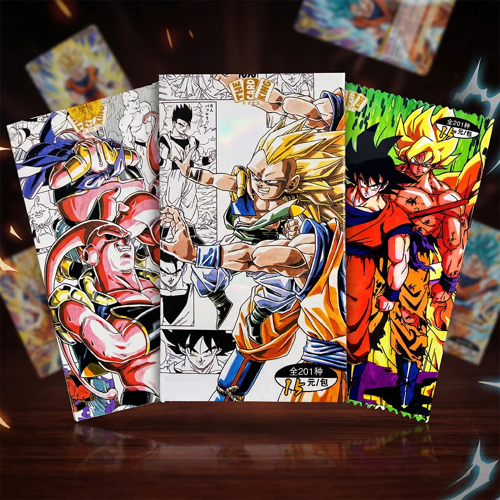 18Packs/box Collectible Cards Booster Pack 201 Styles Dragon Balls Z Majin Buu Goku Anime Trading Card Game Blind Bag Flash Card
18Packs/box Collectible Cards Booster Pack 201 Styles Dragon Balls Z Majin Buu Goku Anime Trading Card Game Blind Bag Flash Card