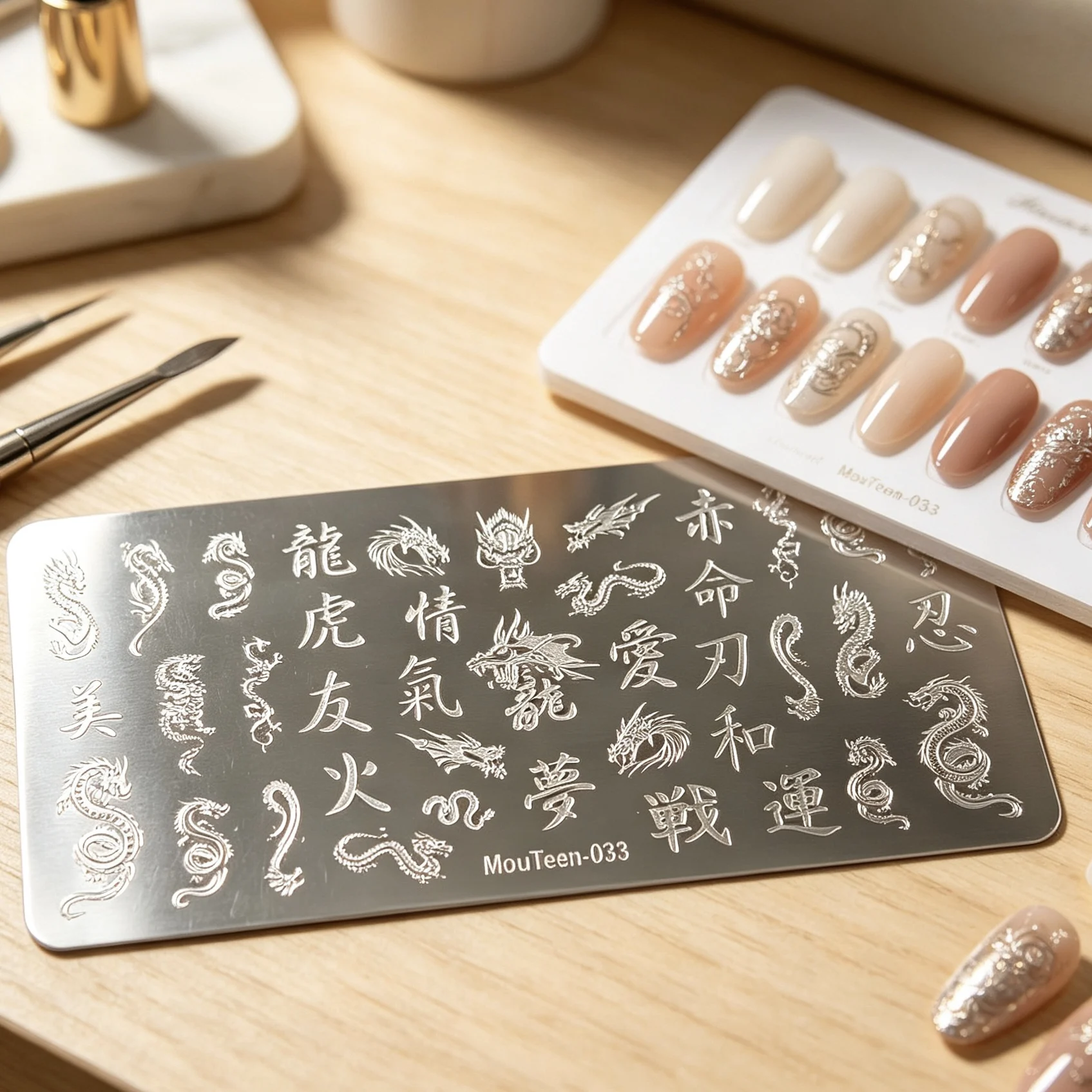 MouTeen033 Multi-Style Dragon Nail Stamping Plate Mixed Oriental Dragon & Chinese Character Designs Nail Art Transfer Template
MouTeen033 Multi-Style Dragon Nail Stamping Plate Mixed Oriental Dragon & Chinese Character Designs Nail Art Transfer Template