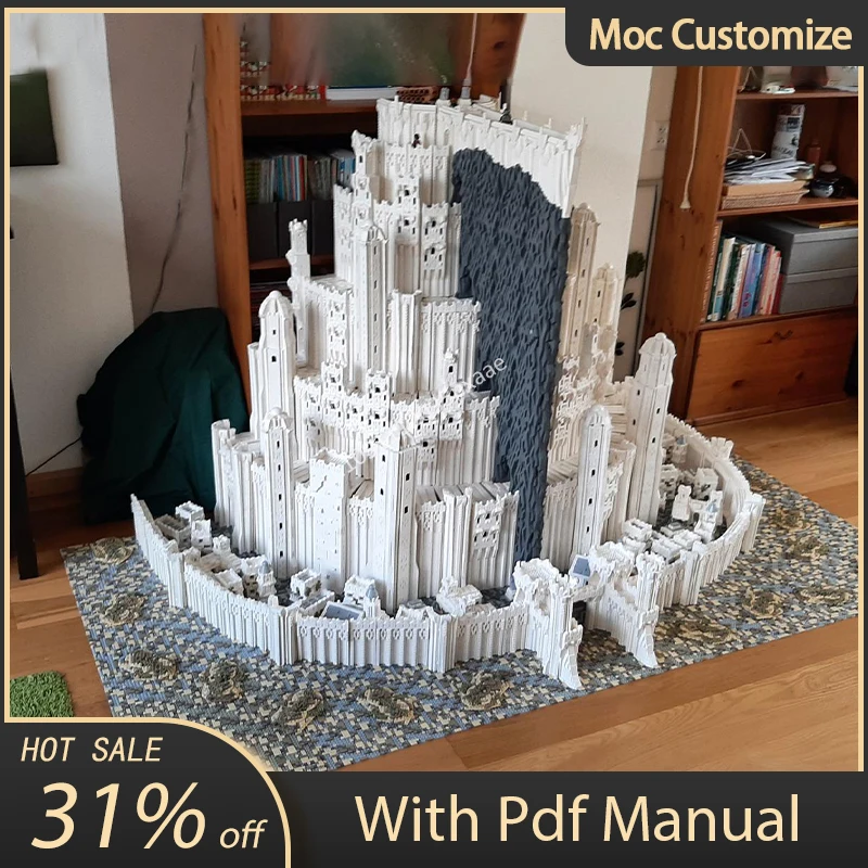99538Pcs Customize The Seven Rings Model Building Blocks MOC Modular Movie King of Ring Gondor Minas Tirith Castle Bricks Toy
99538Pcs Customize The Seven Rings Model Building Blocks MOC Modular Movie King of Ring Gondor Minas Tirith Castle Bricks Toy