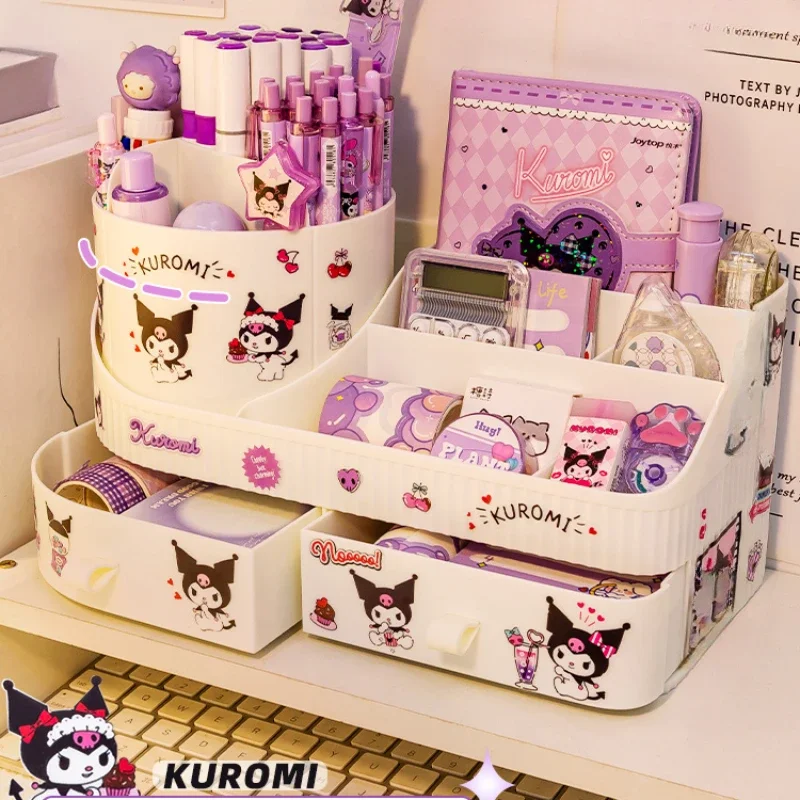 Sanrio Kuromi Kawaii Rotating Drawer Pen Holder Storage Box Organizer Large Capacity Desktop Cute Multi-functional Storage Rack
Sanrio Kuromi Kawaii Rotating Drawer Pen Holder Storage Box Organizer Large Capacity Desktop Cute Multi-functional Storage Rack