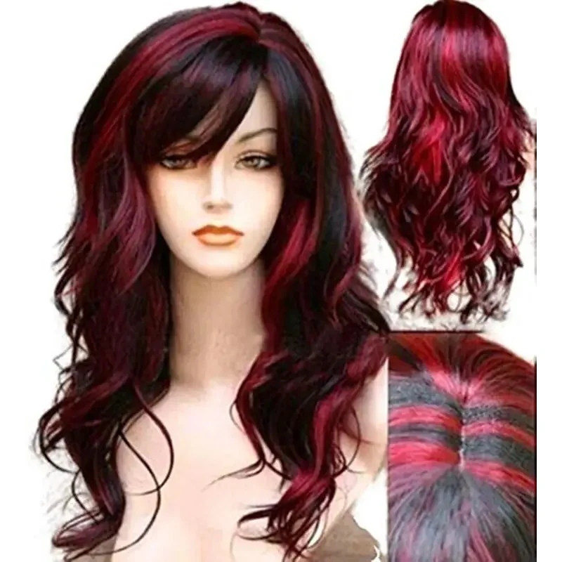 Synthetic Long Hair Wavy Red Mixed Black Wigs Party Cosplay Costume Halloween Wig Resistant Fiber Hair for Women 24 Inch
Synthetic Long Hair Wavy Red Mixed Black Wigs Party Cosplay Costume Halloween Wig Resistant Fiber Hair for Women 24 Inch