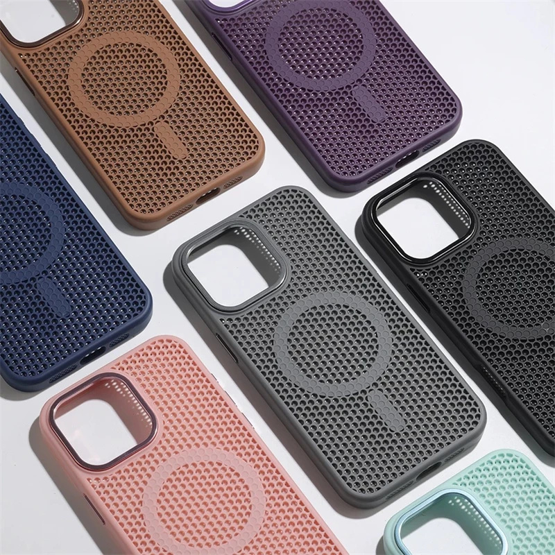 For iPhone 16 15 14 13 12 Pro Max Plus 16E MagSafe Wireless Charging Phone Case Matte Hollow Heat Dissipation Shockproof Cover
For iPhone 16 15 14 13 12 Pro Max Plus 16E MagSafe Wireless Charging Phone Case Matte Hollow Heat Dissipation Shockproof Cover