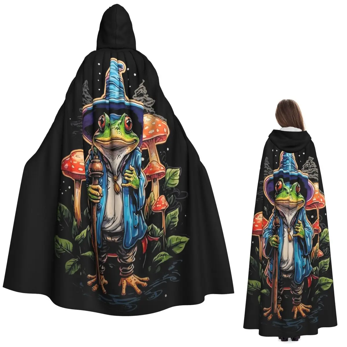 Cute Mystical Frog Wizard Long Hooded Cloak Witch Medieval Costume Cosplay Cape HalloweenParty Adult Unisex
Cute Mystical Frog Wizard Long Hooded Cloak Witch Medieval Costume Cosplay Cape HalloweenParty Adult Unisex