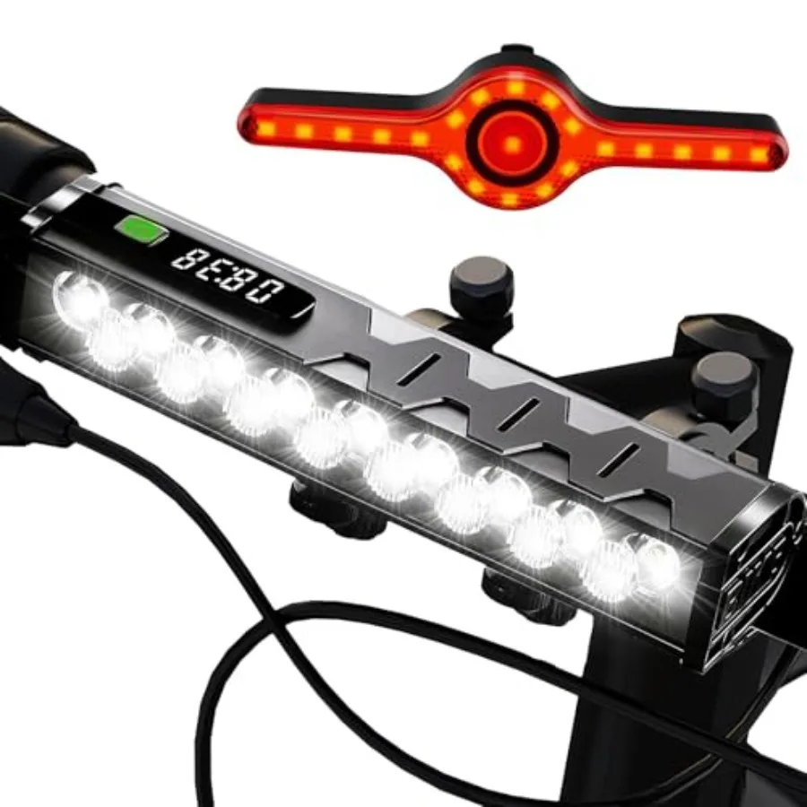 X8 Smart Bike Tail Light and 4800 Lumen Headlight USB-C Rechargeable Taillight with Turn Signals and Brake Sensing IP65 Waterpr
X8 Smart Bike Tail Light and 4800 Lumen Headlight USB-C Rechargeable Taillight with Turn Signals and Brake Sensing IP65 Waterpr