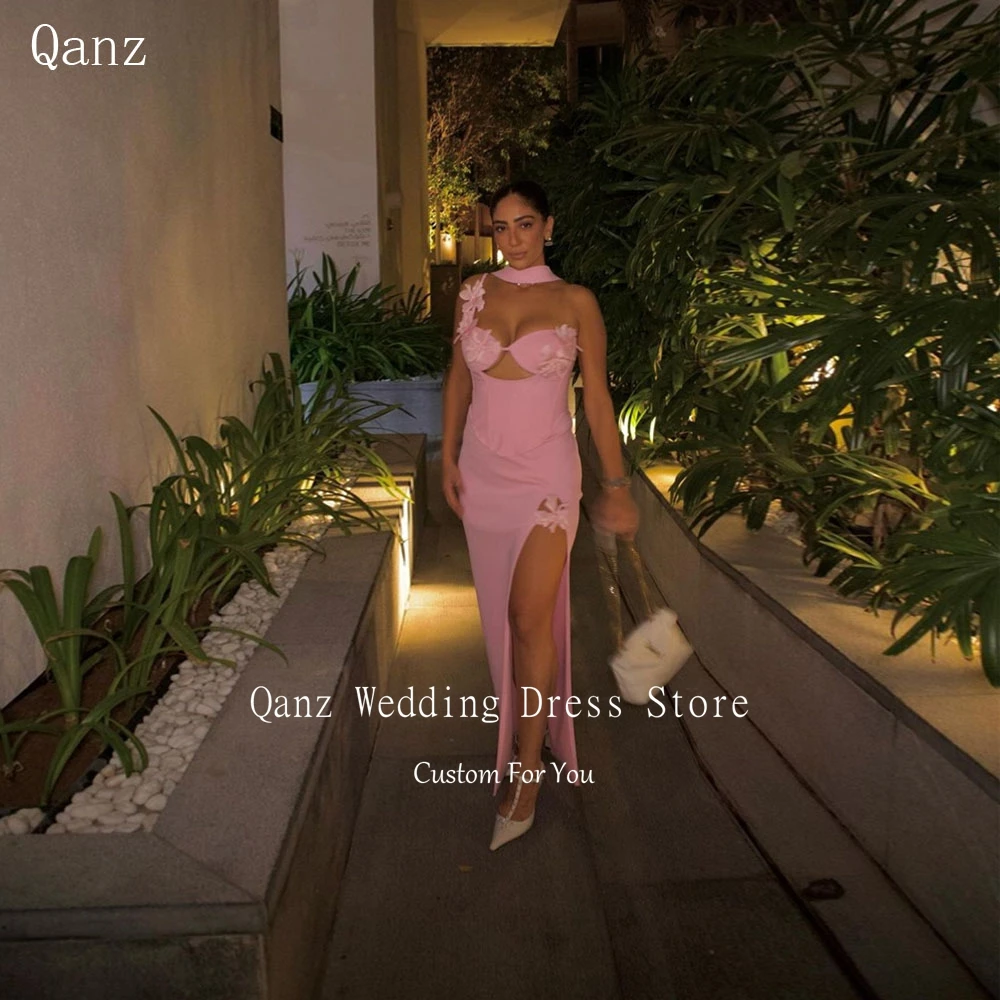 Qanz New Fashion Hollow Cut Mermaid Evening Dress Elegant Flowers Scarf Vestidos Cortos Sexy High Slit Prom Gowns Customized
Qanz New Fashion Hollow Cut Mermaid Evening Dress Elegant Flowers Scarf Vestidos Cortos Sexy High Slit Prom Gowns Customized