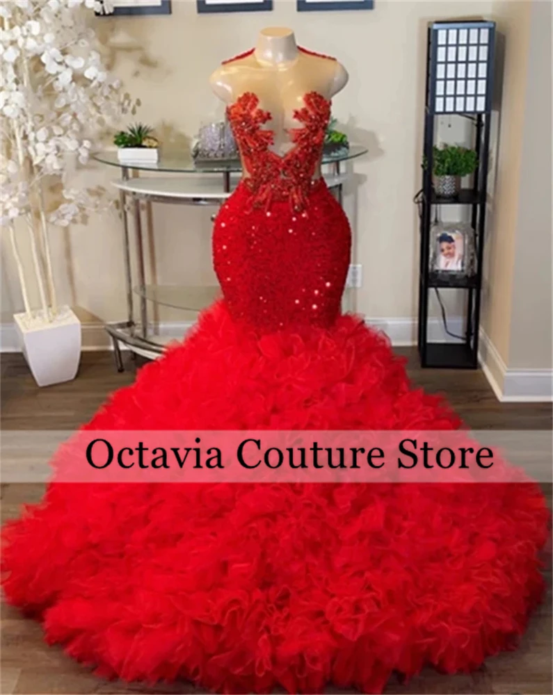 Red O N Sequin Long Prom Dresses Black Girl Bead Crystal Appliques 2024 Birthday Luxury Dress Ruffles Graduation Gown Customized
Red O N Sequin Long Prom Dresses Black Girl Bead Crystal Appliques 2024 Birthday Luxury Dress Ruffles Graduation Gown Customized
