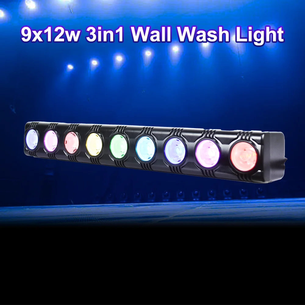 4PCS LED 9x12w 3IN1 Wall Wash Lamp Bar Stage Lighting Effect DJ Party Lights Projection Light for Disco Theater
4PCS LED 9x12w 3IN1 Wall Wash Lamp Bar Stage Lighting Effect DJ Party Lights Projection Light for Disco Theater