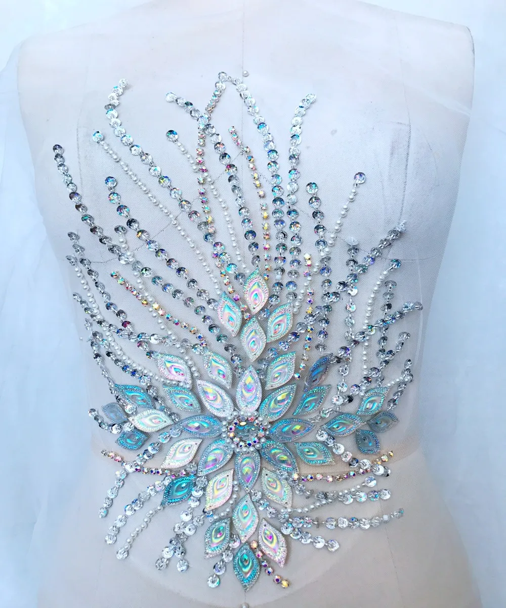 Hand Stitched Embellishments for DIY Evening Dress Costumes Fabric Ray-Design Tassel Beaded Sequins Rhinestone Tulle Applique
Hand Stitched Embellishments for DIY Evening Dress Costumes Fabric Ray-Design Tassel Beaded Sequins Rhinestone Tulle Applique