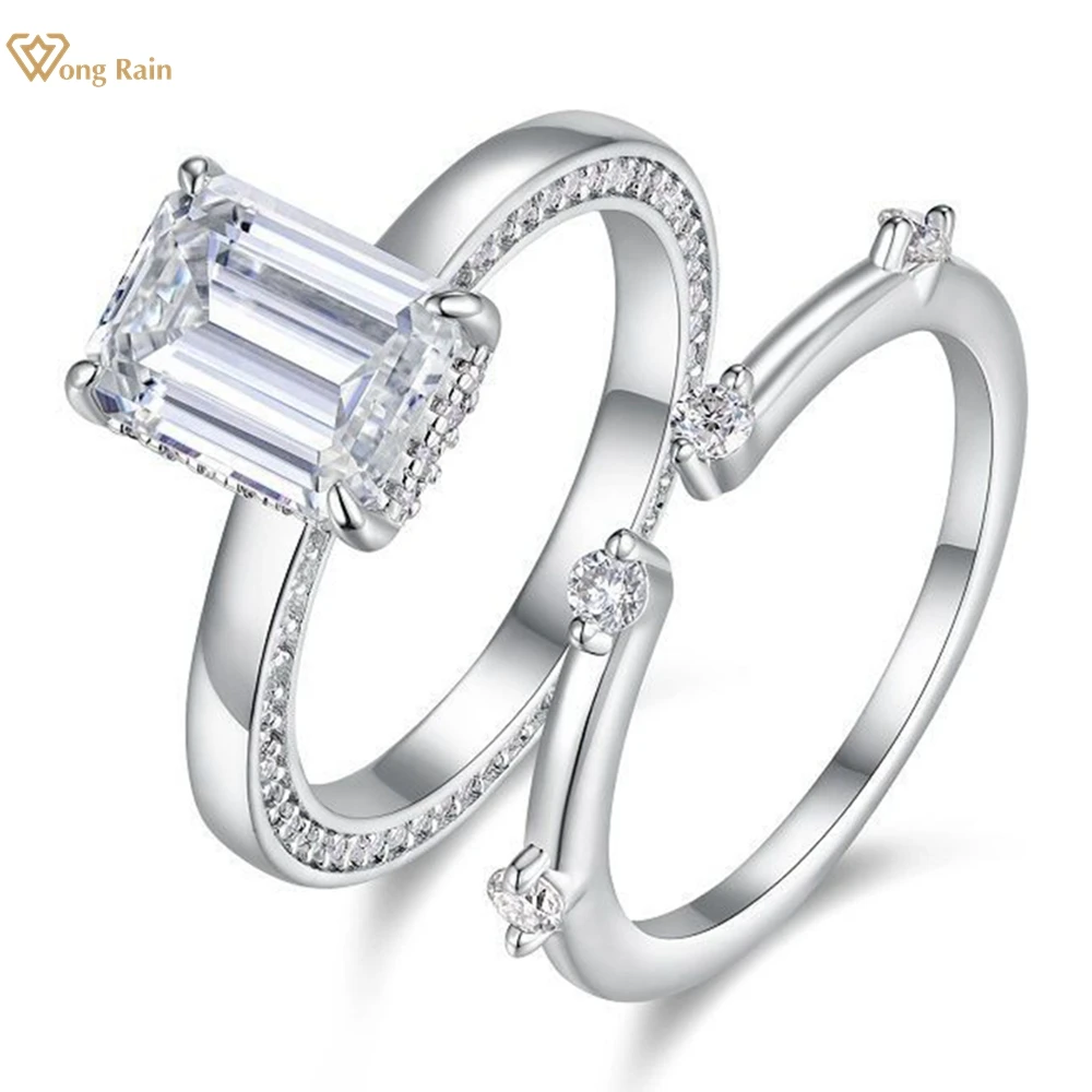 Wong Rain 925 Sterling Silver 3EX VVS1 Emerald Cut 7*9 MM Real Moissanite Diamonds Gemstone Engagement Ring Sets Fine Jewelry
Wong Rain 925 Sterling Silver 3EX VVS1 Emerald Cut 7*9 MM Real Moissanite Diamonds Gemstone Engagement Ring Sets Fine Jewelry